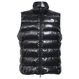 Moncler Ghany Quilted Glossed-Shell Down Vest in Black Polyamide Black