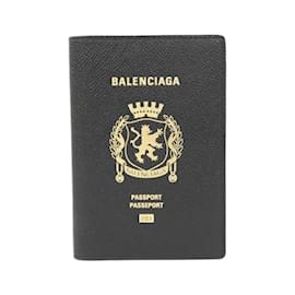 Balenciaga-Balenciaga Black Calfskin Passport Cover-Black