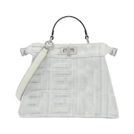 Fendi-Fendi Peekaboo I See You Small Handbag-Eggshell