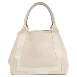 Balenciaga-Balenciaga Navy Cabas S Handbag-Beige