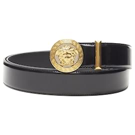 Versace-Versace Medusa Biggie Crystal Medallion Coin Belt-Black
