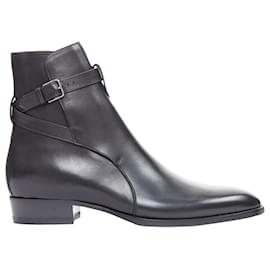 Saint Laurent-Saint Laurent Wyatt smooth leather jodhpur boots-Black