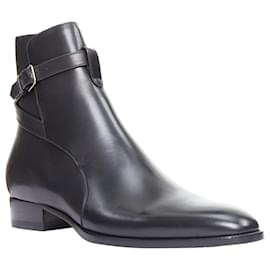 Saint Laurent-Saint Laurent Wyatt smooth leather jodhpur boots-Black