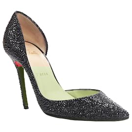 Christian Louboutin-Pompes dorsay en strass Iriza de Christian Louboutin-Noir