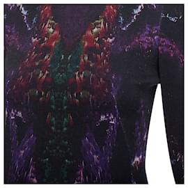 Alexander Mcqueen-Alexander Mcqueen Feather Print Sheath Dress-Black