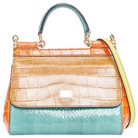 Dolce & Gabbana Bolsa transversal em couro texturizado Dolce Gabbana Miss Sicily Laranja