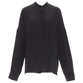 Camicia oversize nera in seta con spalle scese Haider Ackermann Nero