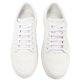 Bottega Veneta-Bottega Veneta leather minimal lace up sneakers-White