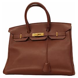 Hermès-Hermes Birkin 35 Handbag in Sienne Togo Leather-Other