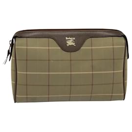 Autre Marque-Burberrys Nova Check Clutch Bag Canvas Beige Auth bs22223-Beige