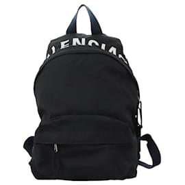 Balenciaga-Sac à dos BALENCIAGA en nylon noir argent 565798 Auth hk2097-Noir,Argenté