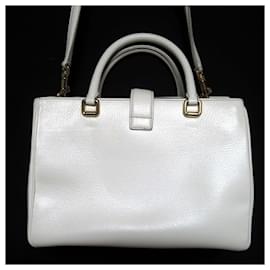 Dolce & Gabbana-Dolce & Gabbana Padlock Motif Handbag-White