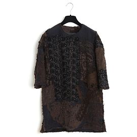 Autre Marque By Walid Veste Manteau FR36 Delya casaco de seda com patchwork e contas UK8 US6 NWT Multicor