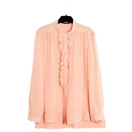 Louis Vuitton Top Rose FR38 Marc Jacobs Pfirsich Rosa Seidencrepe Bluse UK10 US8 Pink