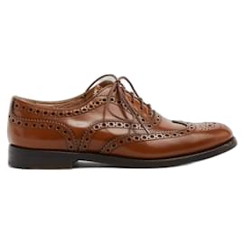 Church's-Churchs Richelieu Burwood EU38.5 Tobacco Leather Oxford Derby Shoes UK5.5 US8-Caramel