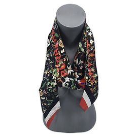 Burberry Twilly silk scarf floral pattern Multiple colors