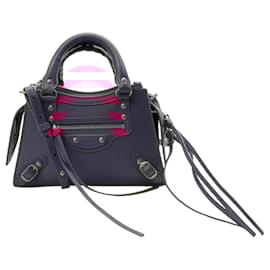 Balenciaga-Balenciaga Hot Pink Leather  Mini City Crossbody Bag-Pink