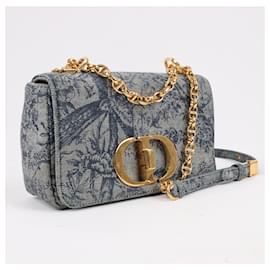 Dior-Christian Dior Caro Denim Chain Shoulder Bag in Blue-Blue