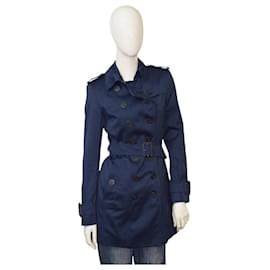 Burberry-Burberry blue womans mid length jacket coat cotton blend  US 6, IT 40-Blue