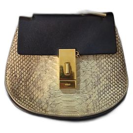 Bolso Chloé Drew pequeño de pitón negro Negro