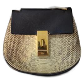 Chloé Drew small python handbag black Black