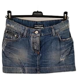 Dolce & Gabbana-DOLCE&GABBANA DENIM MINI SKIRT.-Blue