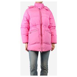 Ganni Rosa gefütterte Kapuzenjacke - Größe XS Pink
