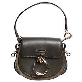 Chloé Bolsa de ombro Tess pequena em caqui Verde