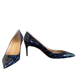 Christian Louboutin-Escarpins LOUBOUTIN Decolleté 70mm-Bleu,Bleu Marine