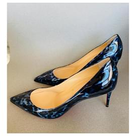 Christian Louboutin-Escarpins LOUBOUTIN Decolleté 70mm-Bleu,Bleu Marine