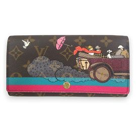 Billetera larga bi-fold edición limitada de Navidad Louis Vuitton Castaño Multicolor
