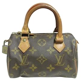 Louis Vuitton-Louis Vuitton Monogram Mini Speedy Handbag Accessory Pouch-Brown,Monogram