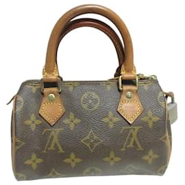 Louis Vuitton-Louis Vuitton Monogram Mini Speedy Handbag Accessory Pouch-Brown,Monogram