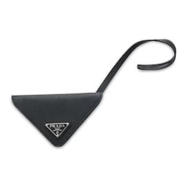 Prada-Prada Name Tag in Navy Saffiano Leather-Navy blue