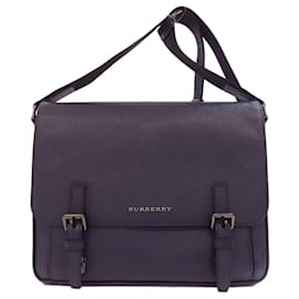 Burberry-Burberry Navy Leather Shoulder Bag-Navy blue