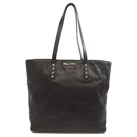 Bolsa tote com studs Miu Miu Preto