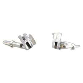 Hermès-vintage hermès silver 925 cufflinks box-Silver hardware