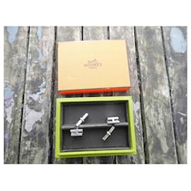 Hermès-vintage hermès silver 925 cufflinks box-Silver hardware