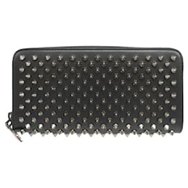Christian Louboutin-Christian Louboutin Studded Leather Black Round Long Wallet-Black