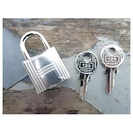 Hermès-Hermès silver steel lock for Kelly, Birkin bag, NEW wrapped-Silver hardware