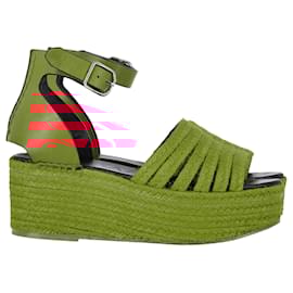 Loewe-Loewe Espadrille Wedge Sandals in Red Jute-Red