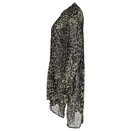 Isabel Marant Etoile-Étoile Isabel Marant Cray Leopard Print Mini Dress in Green Viscose-Other