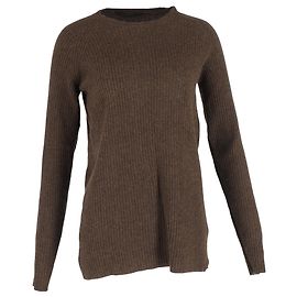 Haider Ackermann Rundhals-Pullover aus brauner Wolle Braun Rot