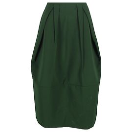 Jil Sander Biglia Midirock aus grünem Polyester-Crêpe Grün