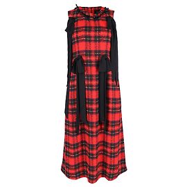 Midi-Kleid aus rotem Polyester-Georgette mit verziertem Crêpe-Besatz von Simone Rocha Andere