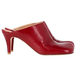 Mule a punta rotonda Bottega Veneta in pelle rossa Rosso