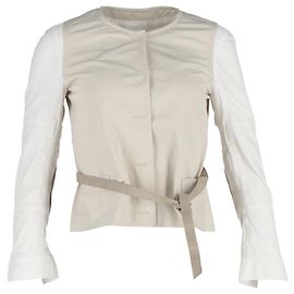 Dries Van Noten Bondage-Jacke aus Leder mit Lederträger aus weißem Polyester Weiß Roh