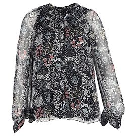 Chloé Langarmbluse aus mehrfarbigem Seidenstoff mit Blumenmuster Andere