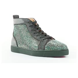 Christian Louboutin-Christian Louboutin Louis Orlato Tsar Strass Crystals High Sneaker-Green