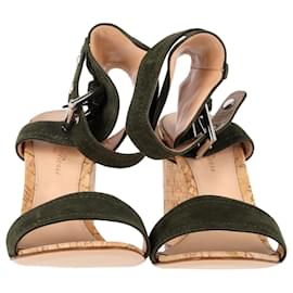 Gianvito Rossi-Gianvito Rossi Portofino Wedge in Green Suede-Green